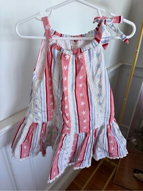 SweetHoney Pink & Blue Star Stripe Tank Dress Top